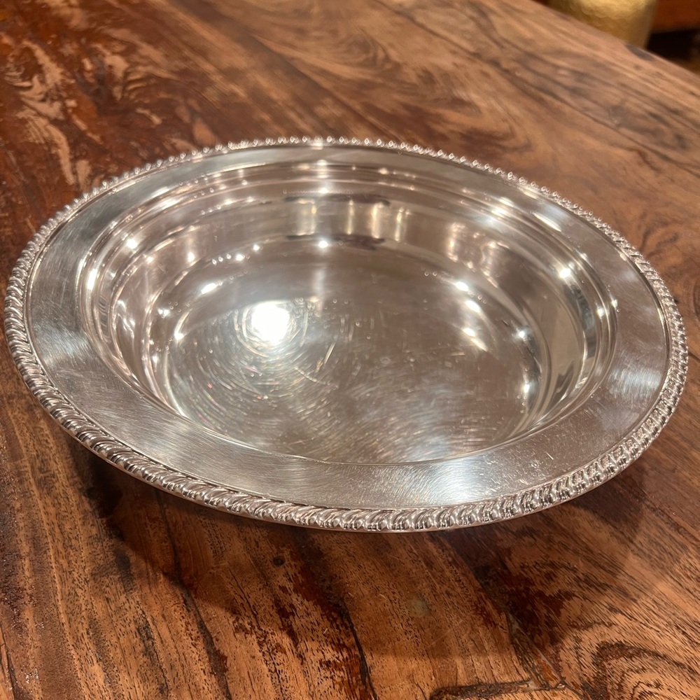 Vintage EPC Silver Plate Serving  Bowl 12” silver on copper Freshly Polished